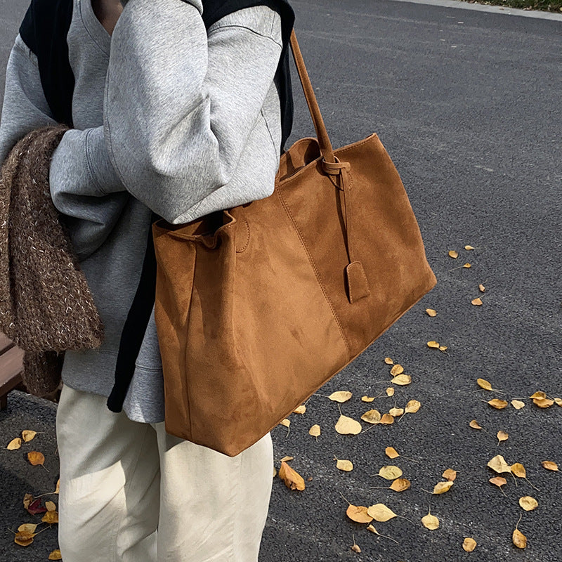 Velvet Leather Shoulder Bag