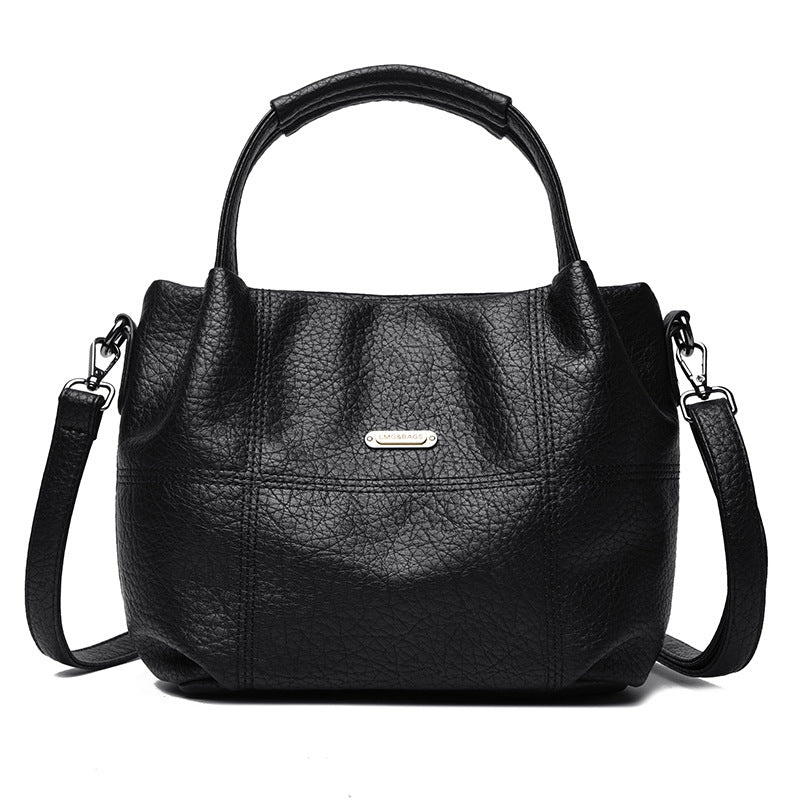 Spacious Leather Shoulder Bag