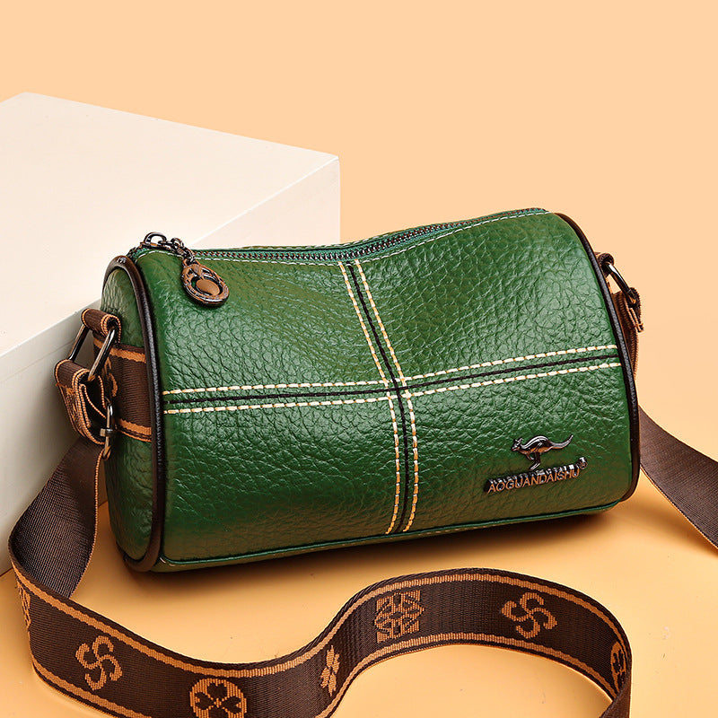 Stitched Leather Shoulder Bag