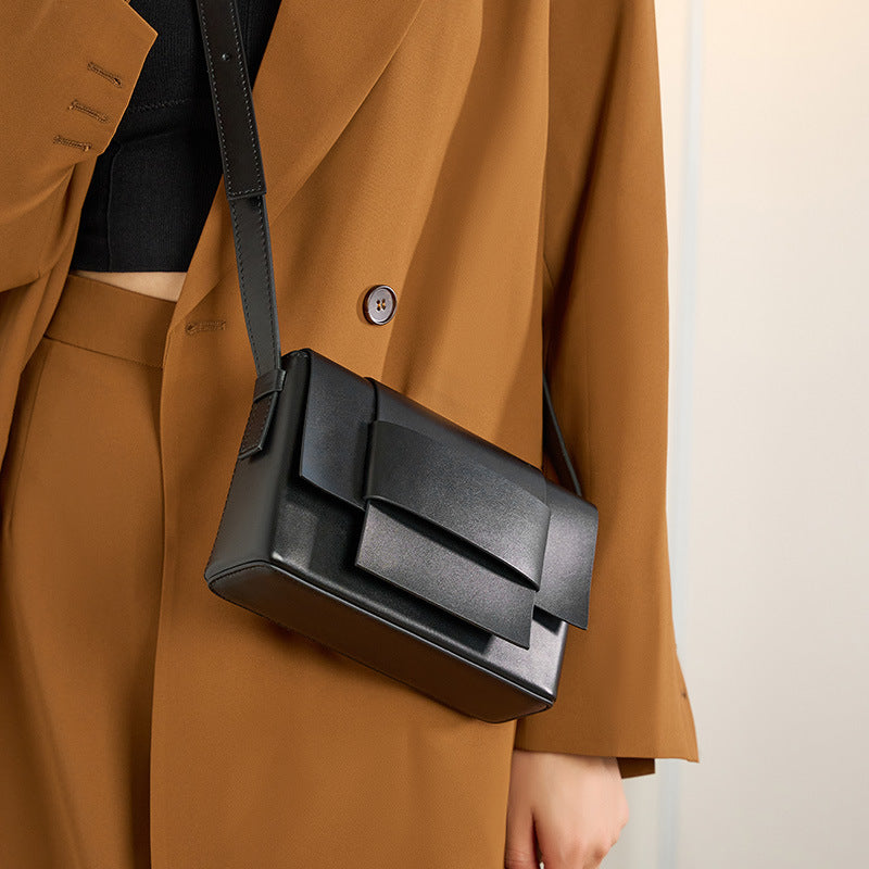 Woven Leather Square Bag