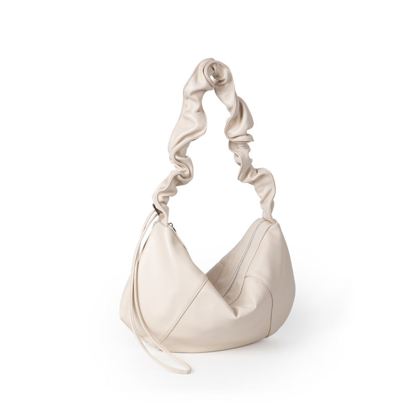 Ruffle Leather Underarm Bag