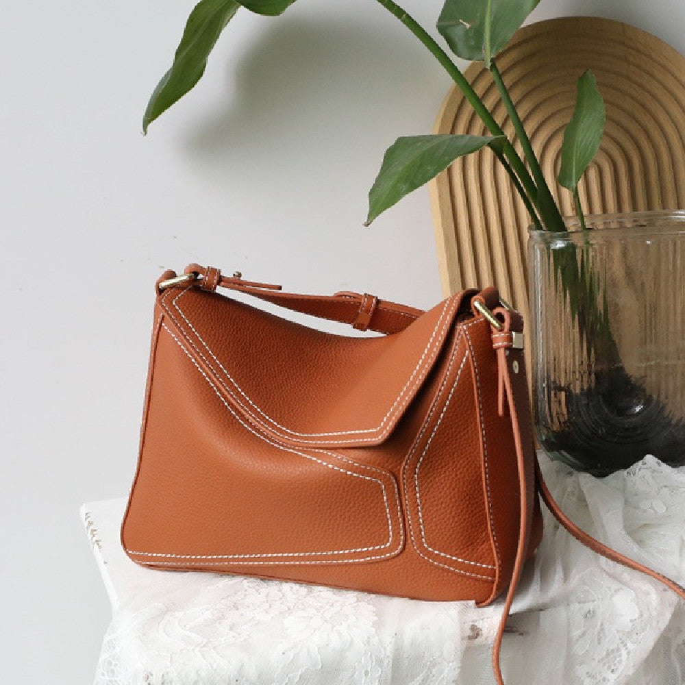 Cowhide Underarm Messenger Bag