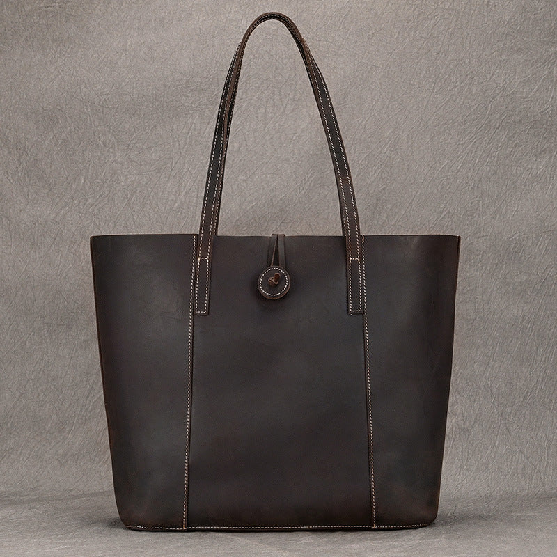 Leather Commuter Tote Bag