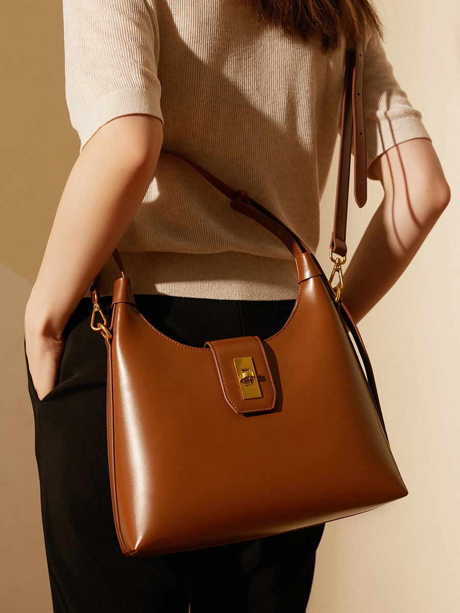 French Leather Baguette Bag