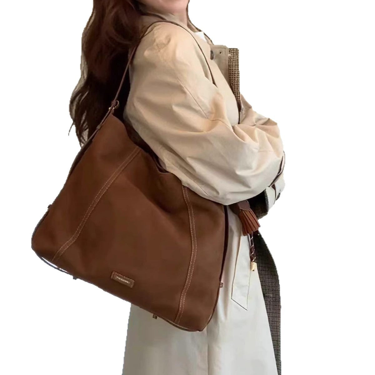 Suede Messenger Bag