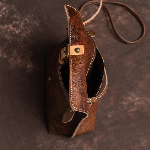 Cream Leather Shoulder Bag