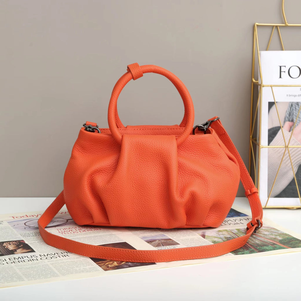 Pleated Leather Bag