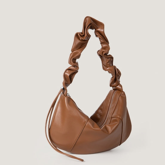 Ruffle Leather Underarm Bag