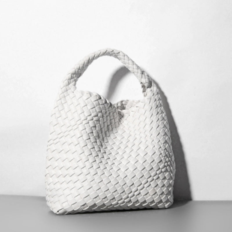 Woven Leather Bucket Bag