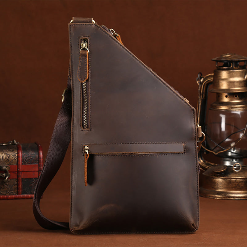 Crazy Horse Leather Chest Bag