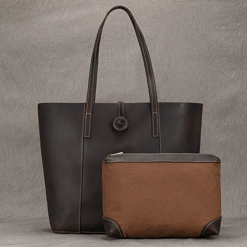 Leather Commuter Tote Bag