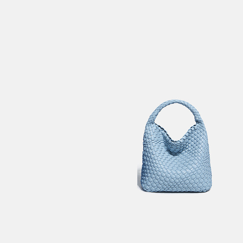 Woven Leather Bucket Bag