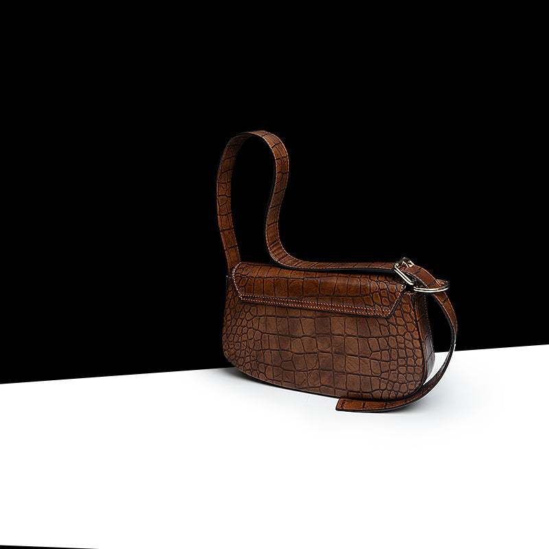 Leather Baguette Shoulder Bag