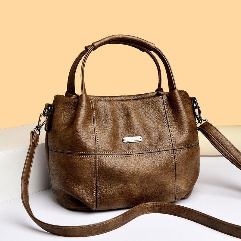 Spacious Leather Shoulder Bag