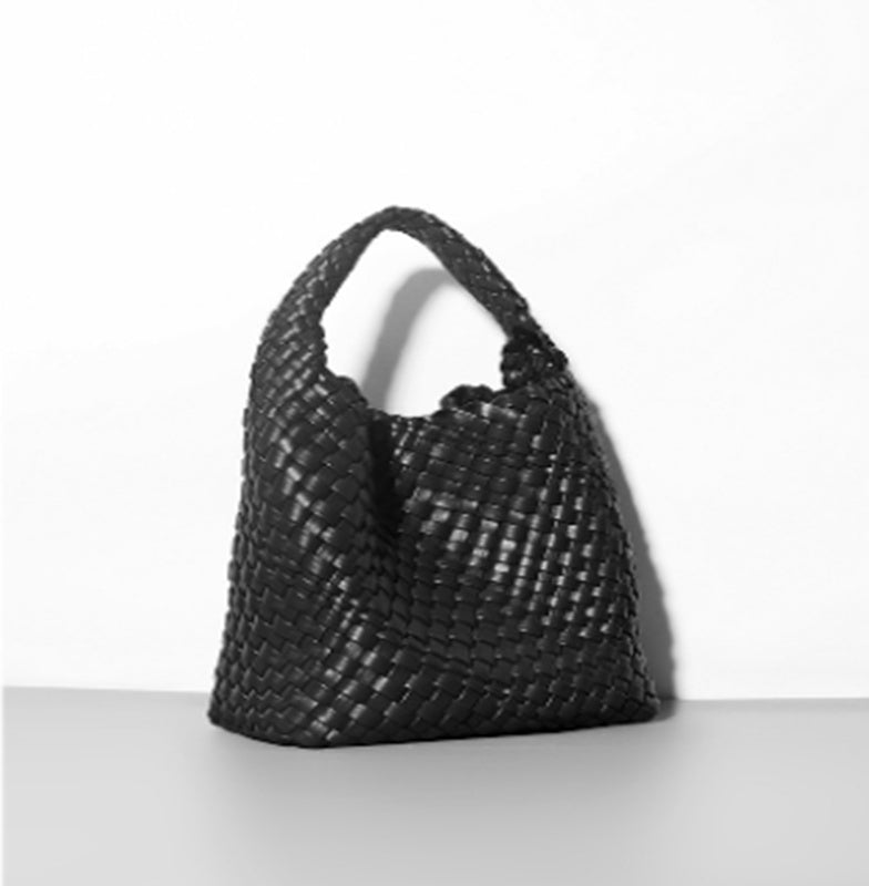 Woven Leather Bucket Bag