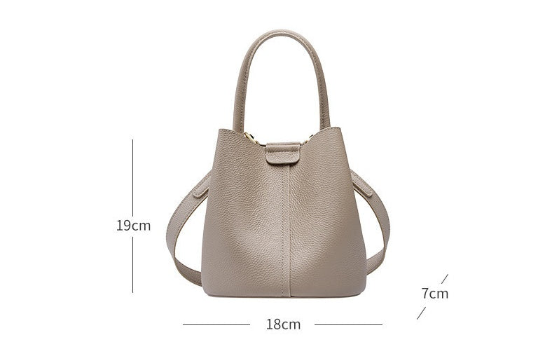 Leather Crossbody Bucket Bag