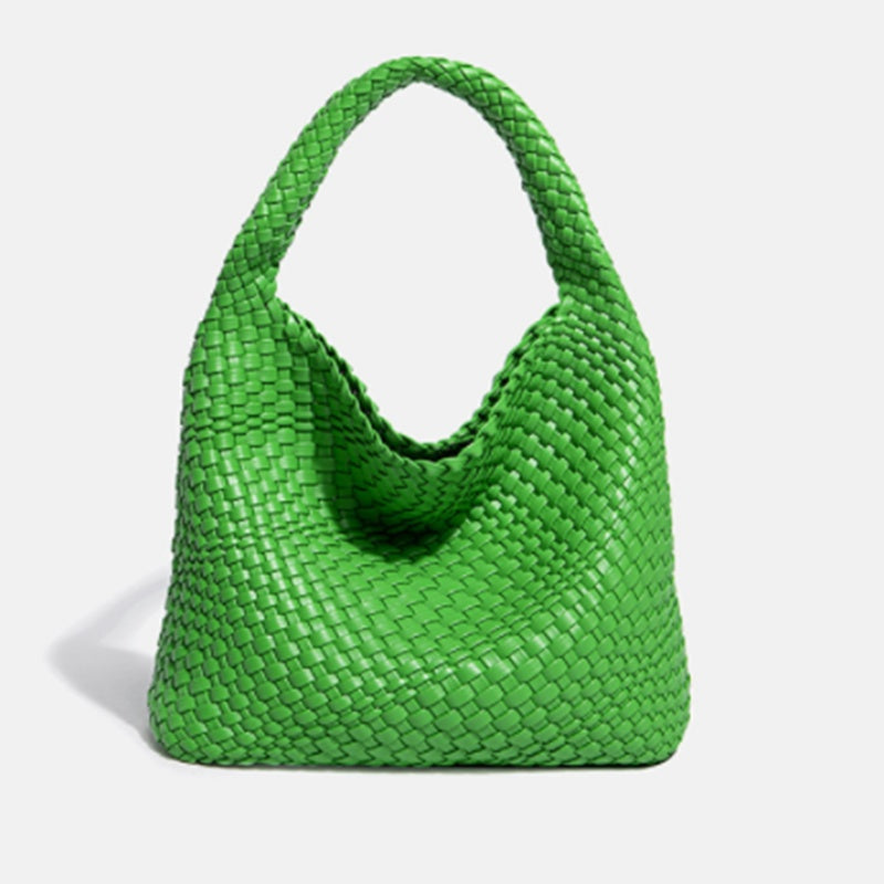 Woven Leather Bucket Bag