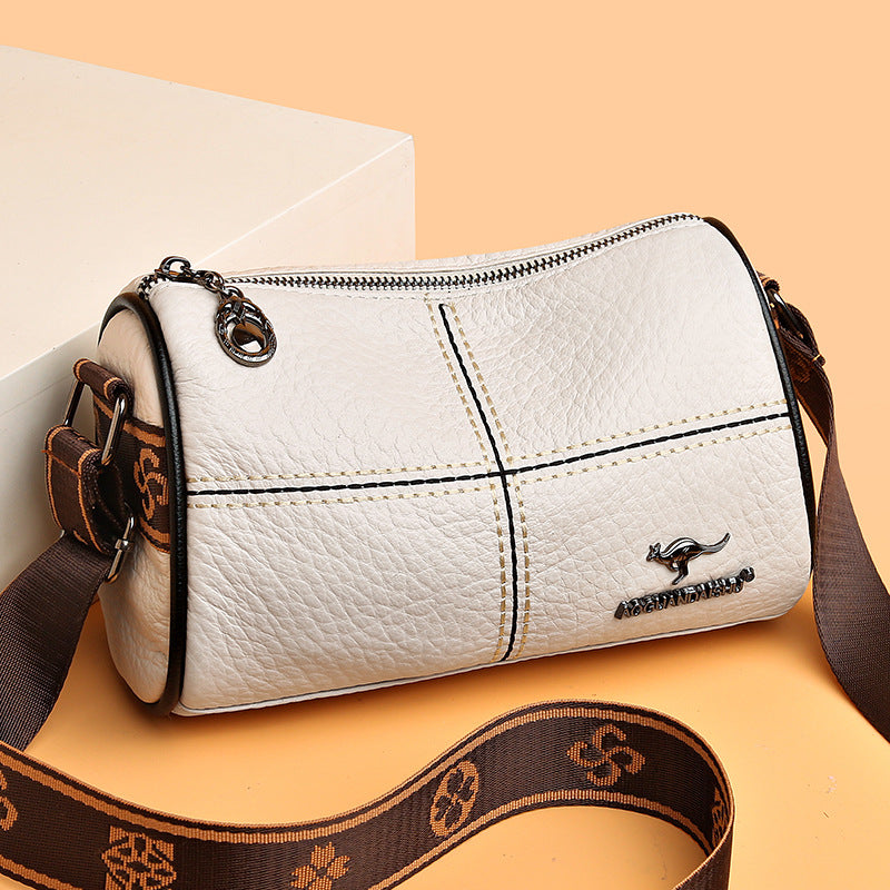 Stitched Leather Shoulder Bag