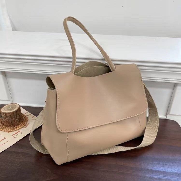 Retro Leather Messenger Tote
