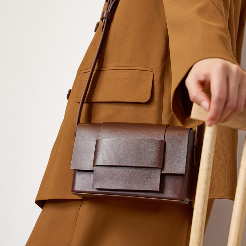 Woven Leather Square Bag