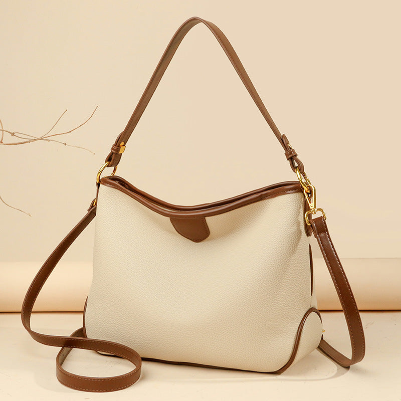 Leather Bucket Crossbody Bag