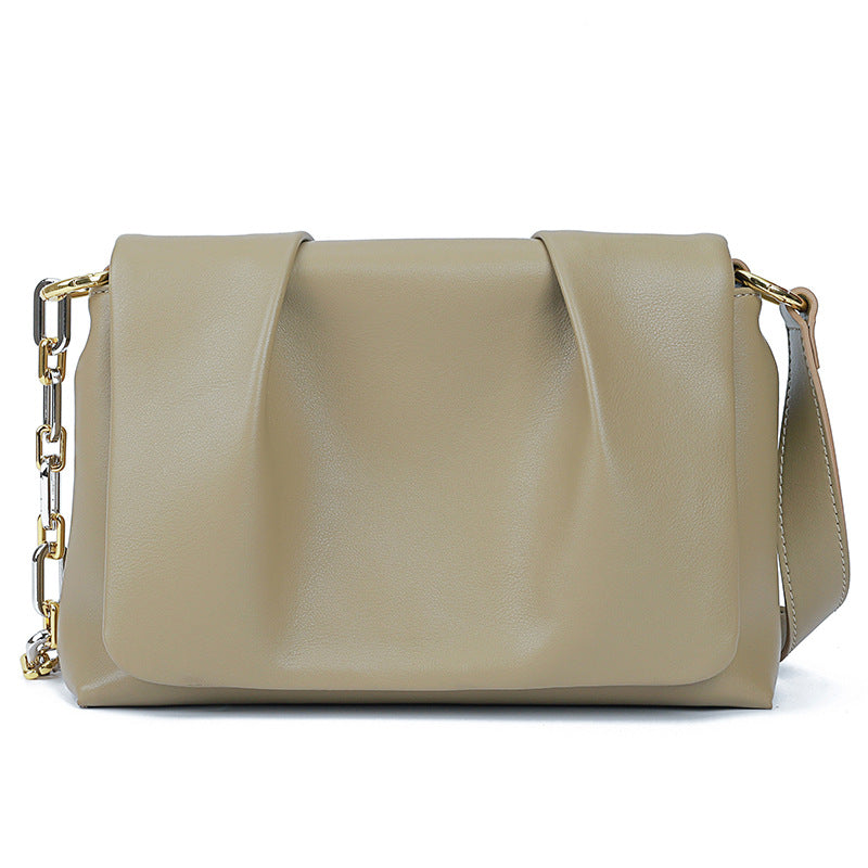 Pleated Leather Cloud Bag