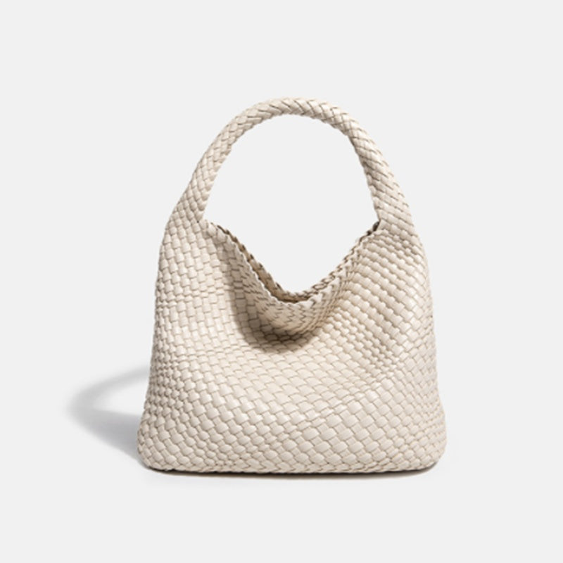 Woven Leather Bucket Bag
