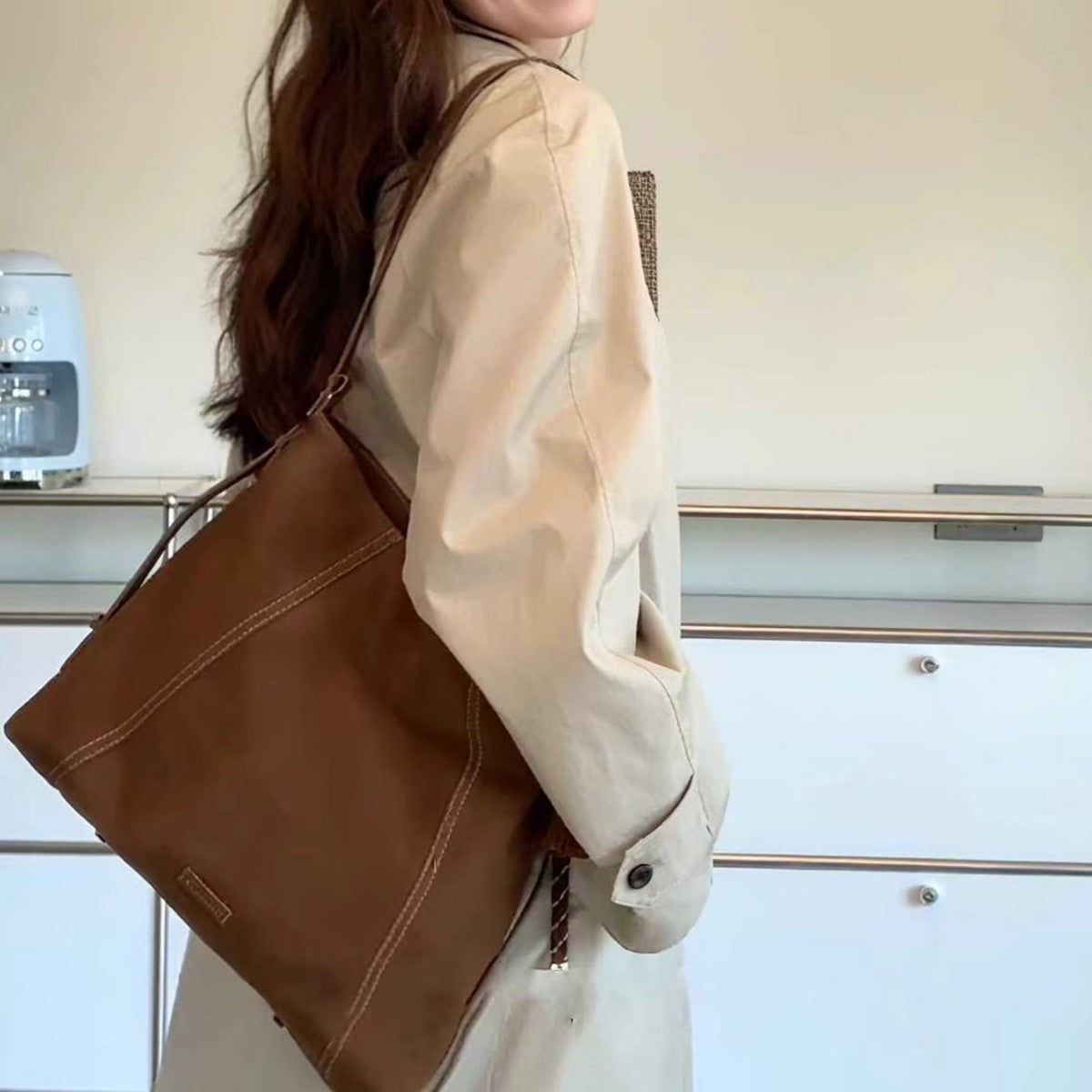 Suede Messenger Bag