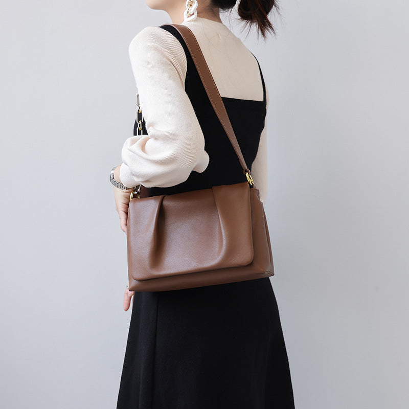 Pleated Leather Cloud Bag