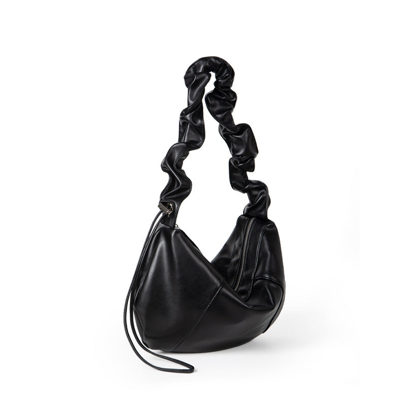 Ruffle Leather Underarm Bag