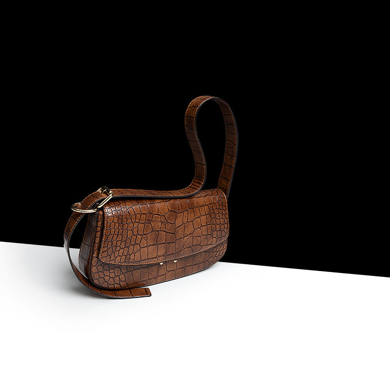 Leather Baguette Shoulder Bag