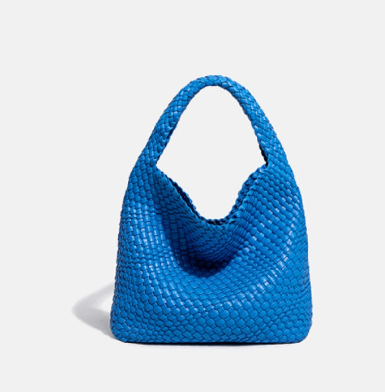 Woven Leather Bucket Bag