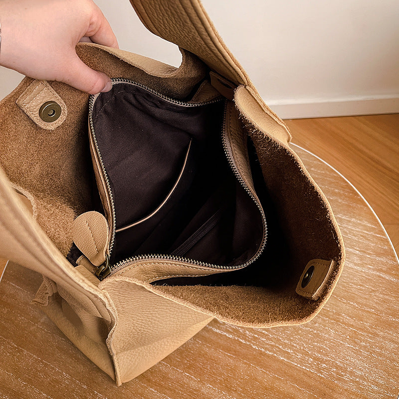 Retro Leather Bucket Bag