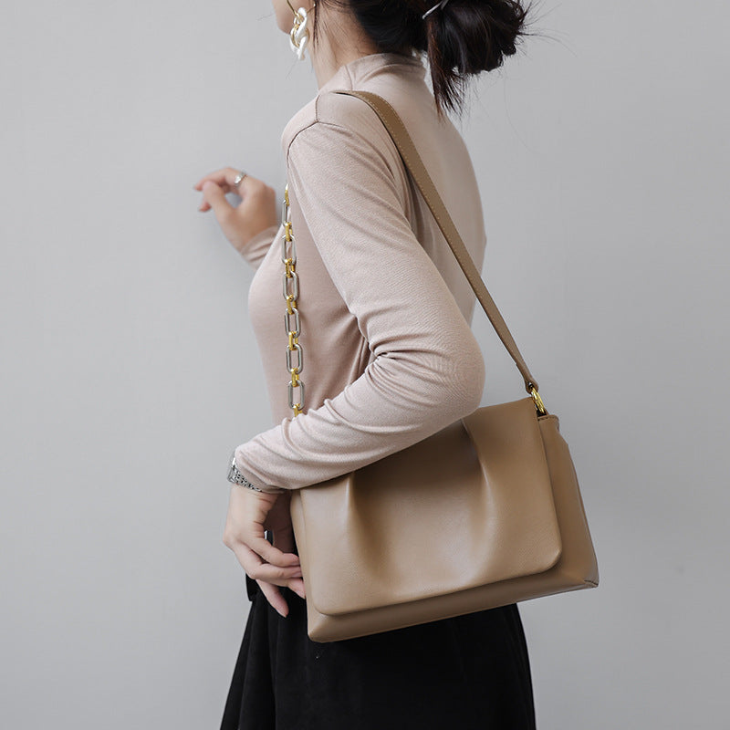 Pleated Leather Cloud Bag
