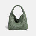 Woven Leather Bucket Bag