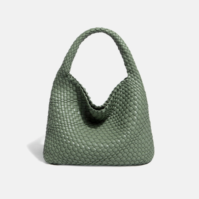 Woven Leather Bucket Bag