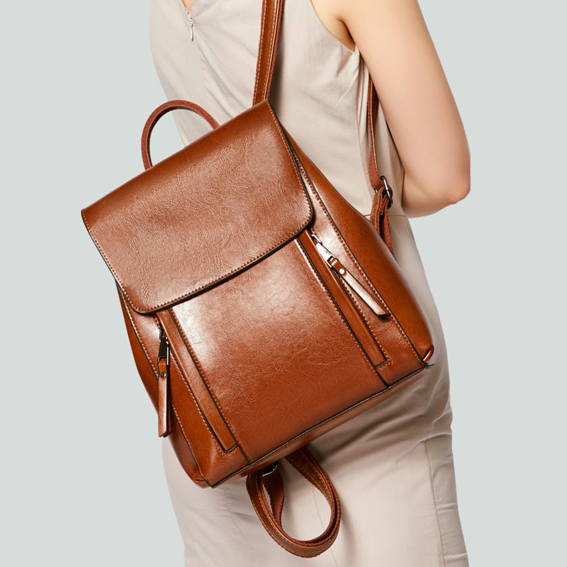 Oil Wax Leather Backpack
