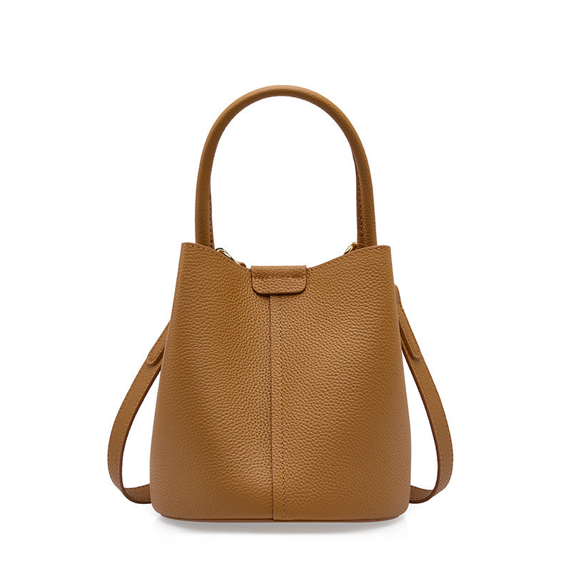 Leather Crossbody Bucket Bag