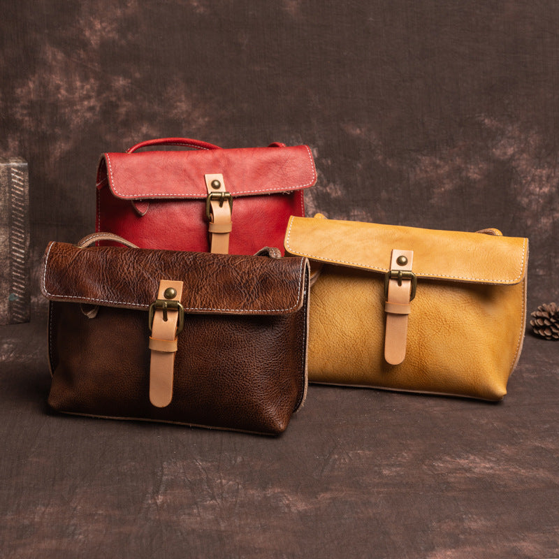 Cream Leather Shoulder Bag