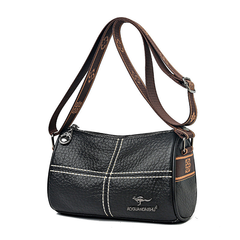 Stitched Leather Shoulder Bag
