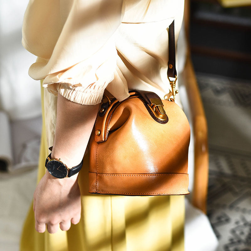 Retro Leather Bucket Bag