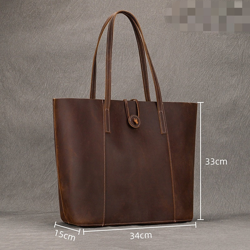 Leather Commuter Tote Bag