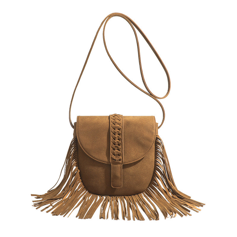 Woven Tassel Shoulder Bag